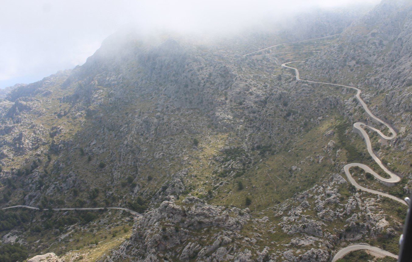 Sa Calobra road from the air