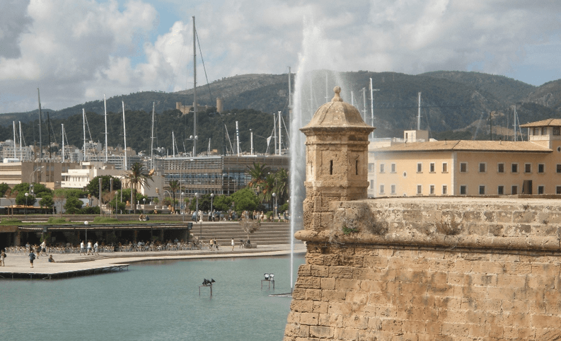 View of Bellver Castle from Palma Cathedral