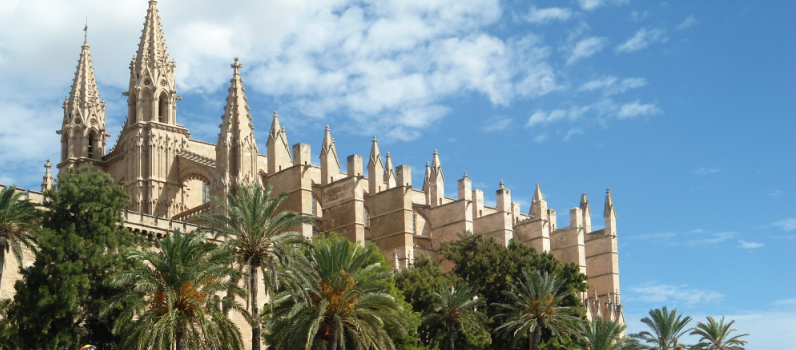 Old town in Palma with segway